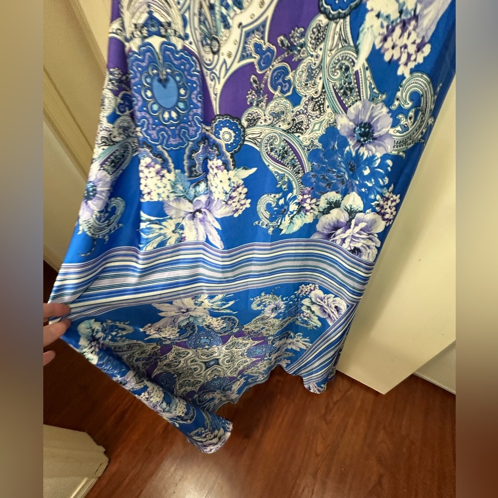 Lulu's Blue Paisley Floral Halter Maxi Dress - Picture 9 of 14